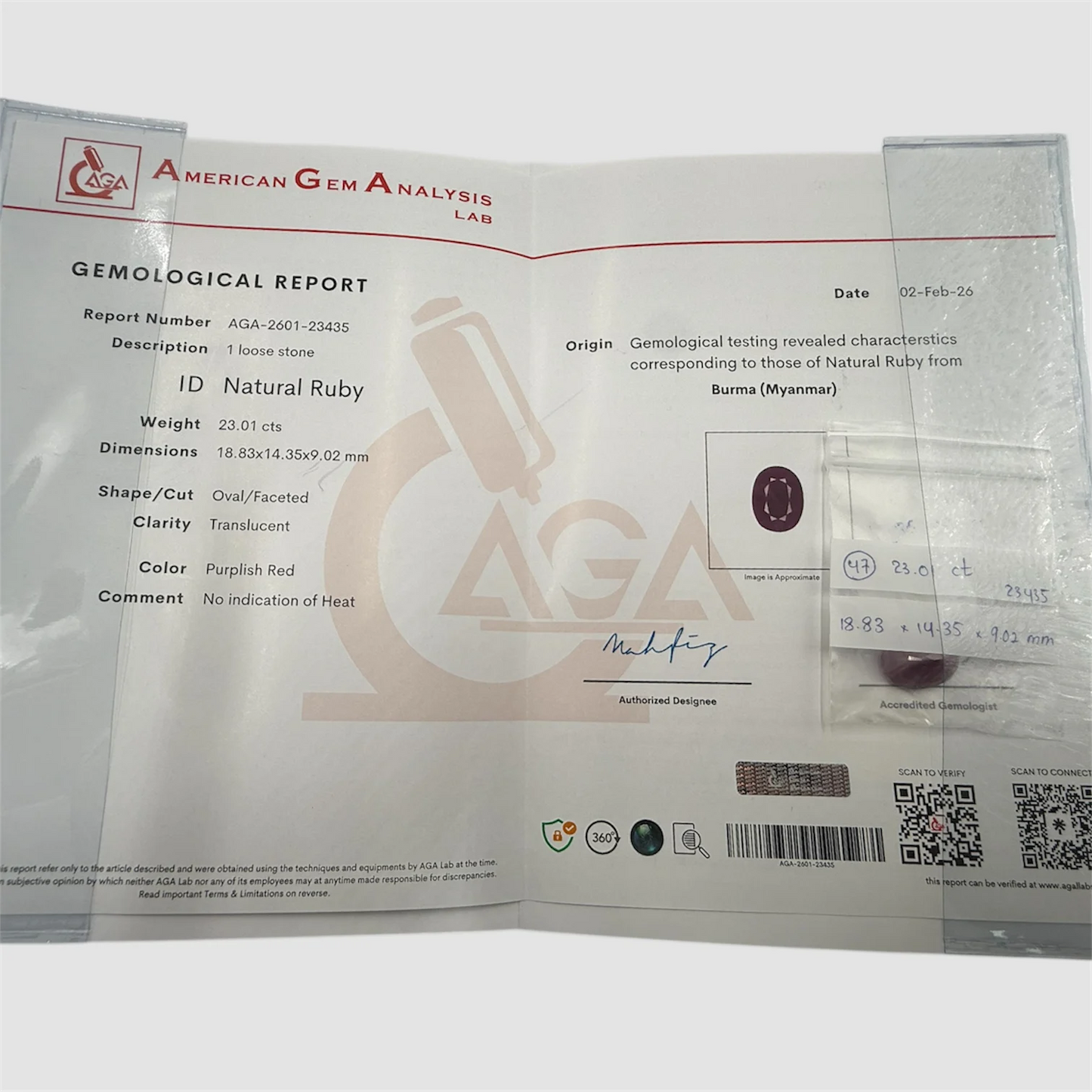 Natural Ruby Oval/Faceted Cut - 23.01 Carats