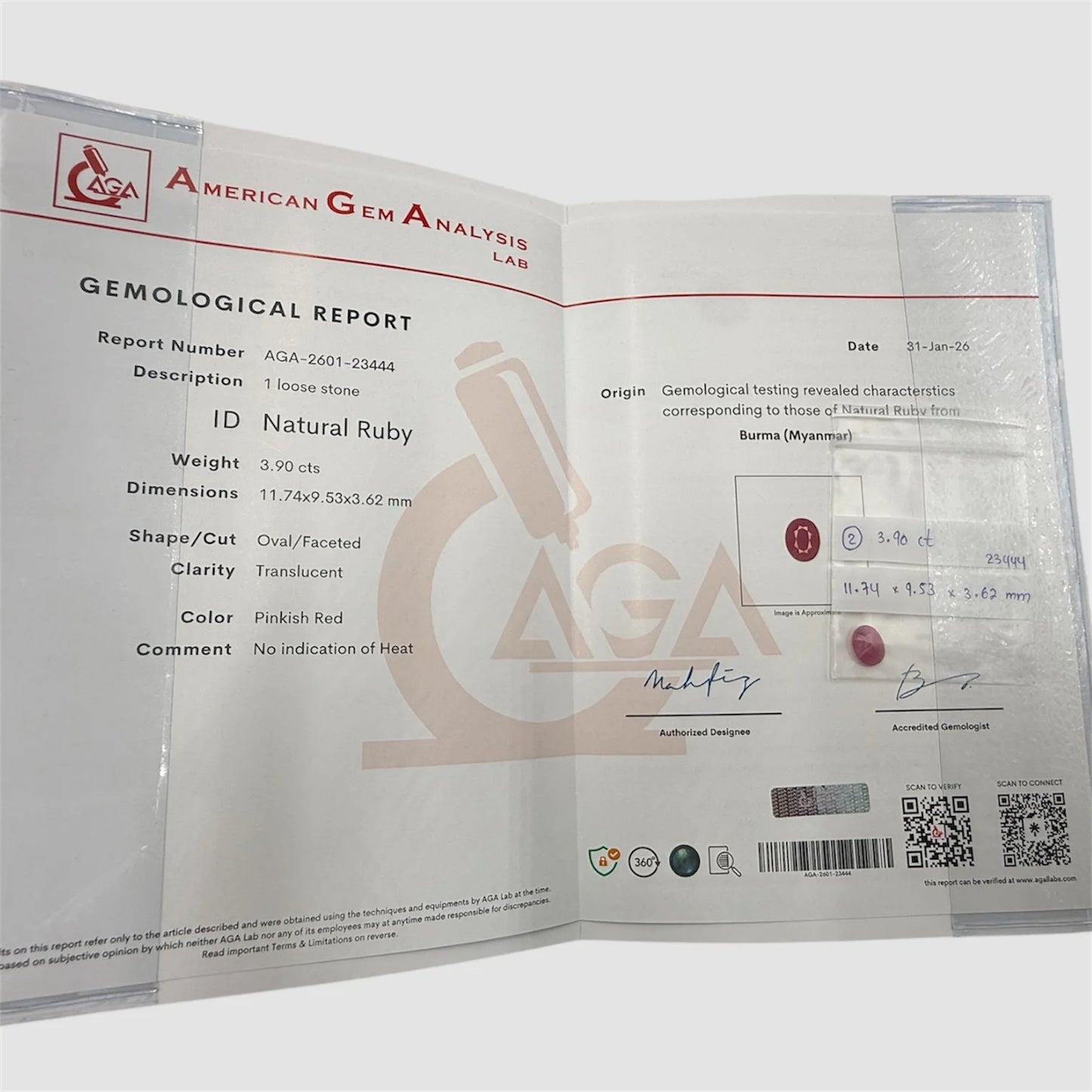 Natural Ruby Oval/Faceted Cut - 3.90 Carats