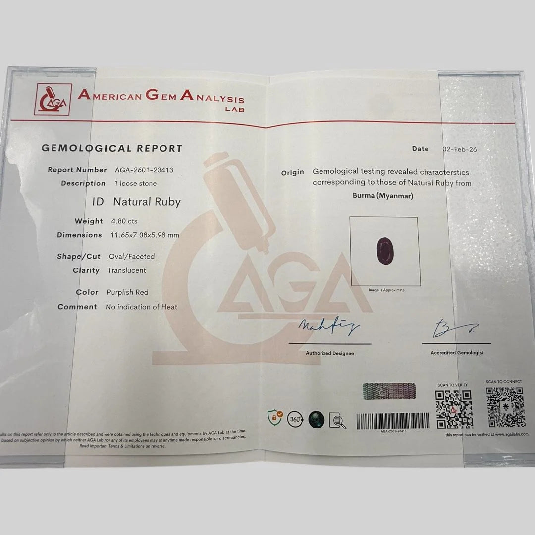 Natural Ruby Oval/Faceted Cut - 4.80 Carats