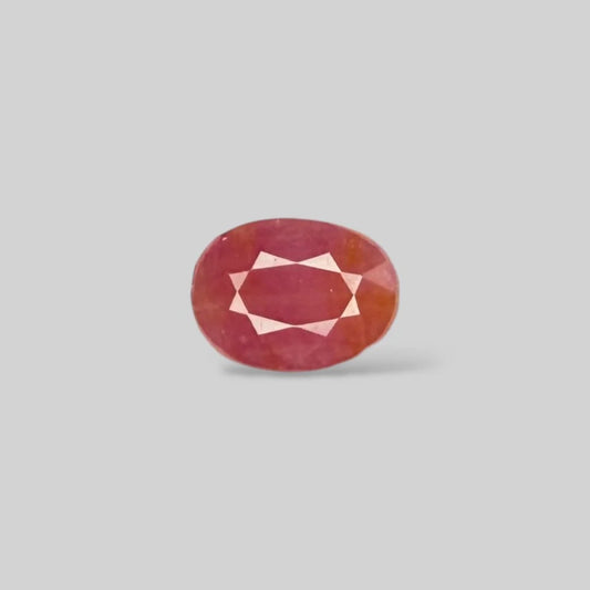 Natural Ruby Oval/Faceted Cut - 5.04 Carats