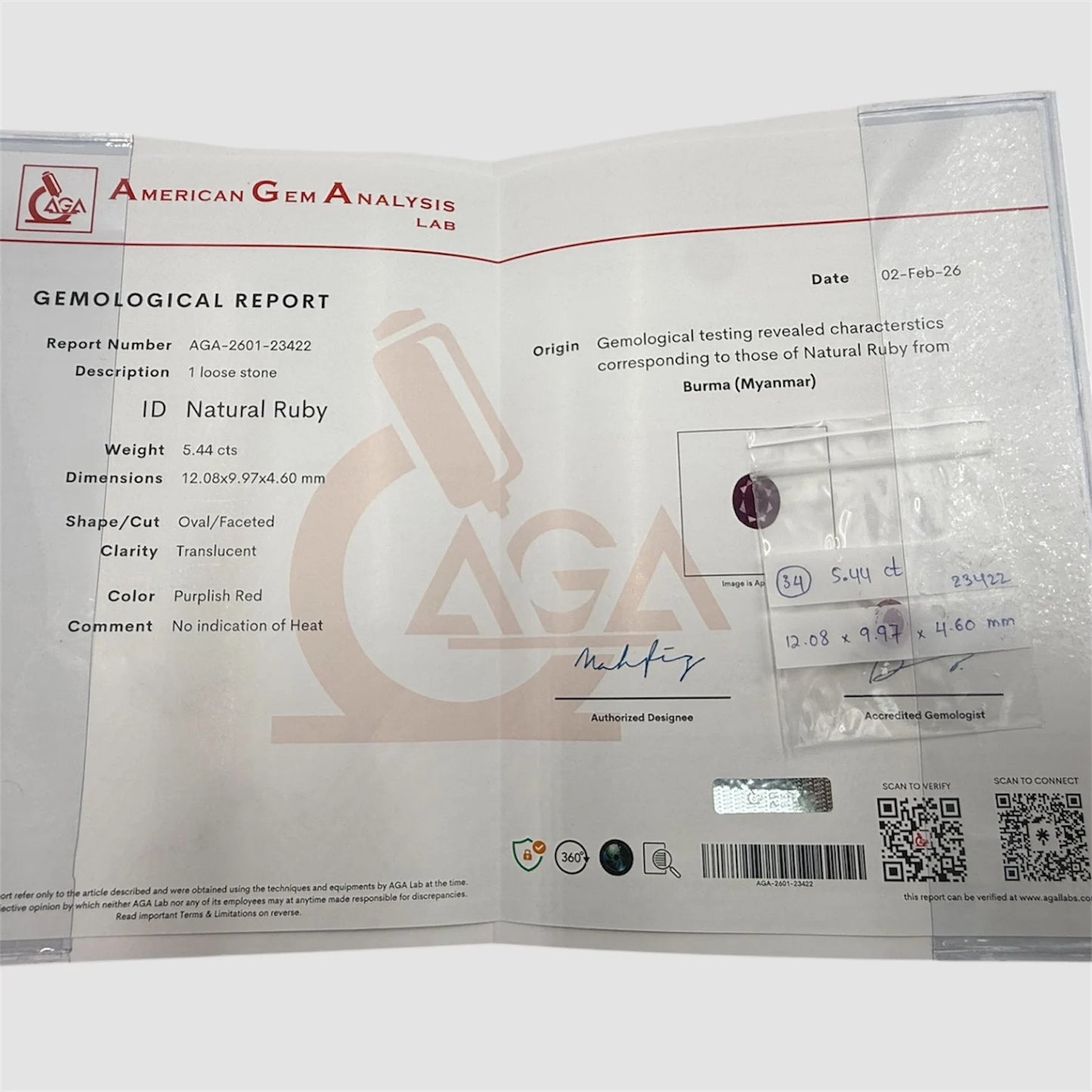 Natural Ruby Oval/Faceted Cut - 5.44 Carats