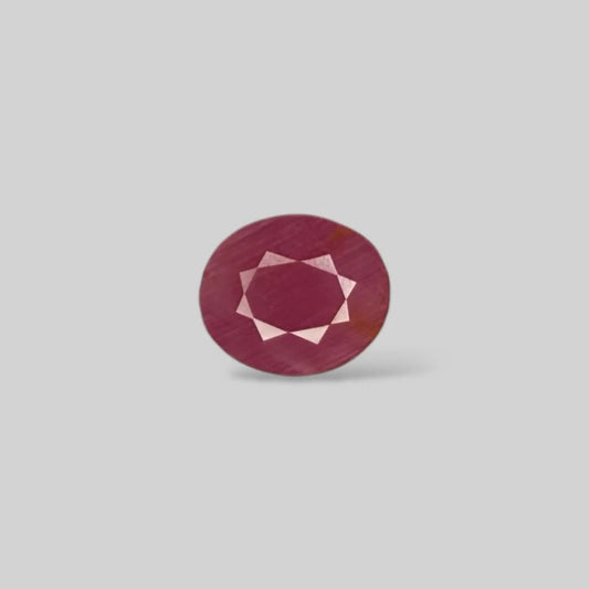 Natural Ruby Oval/Faceted Cut - 6.02 Carats