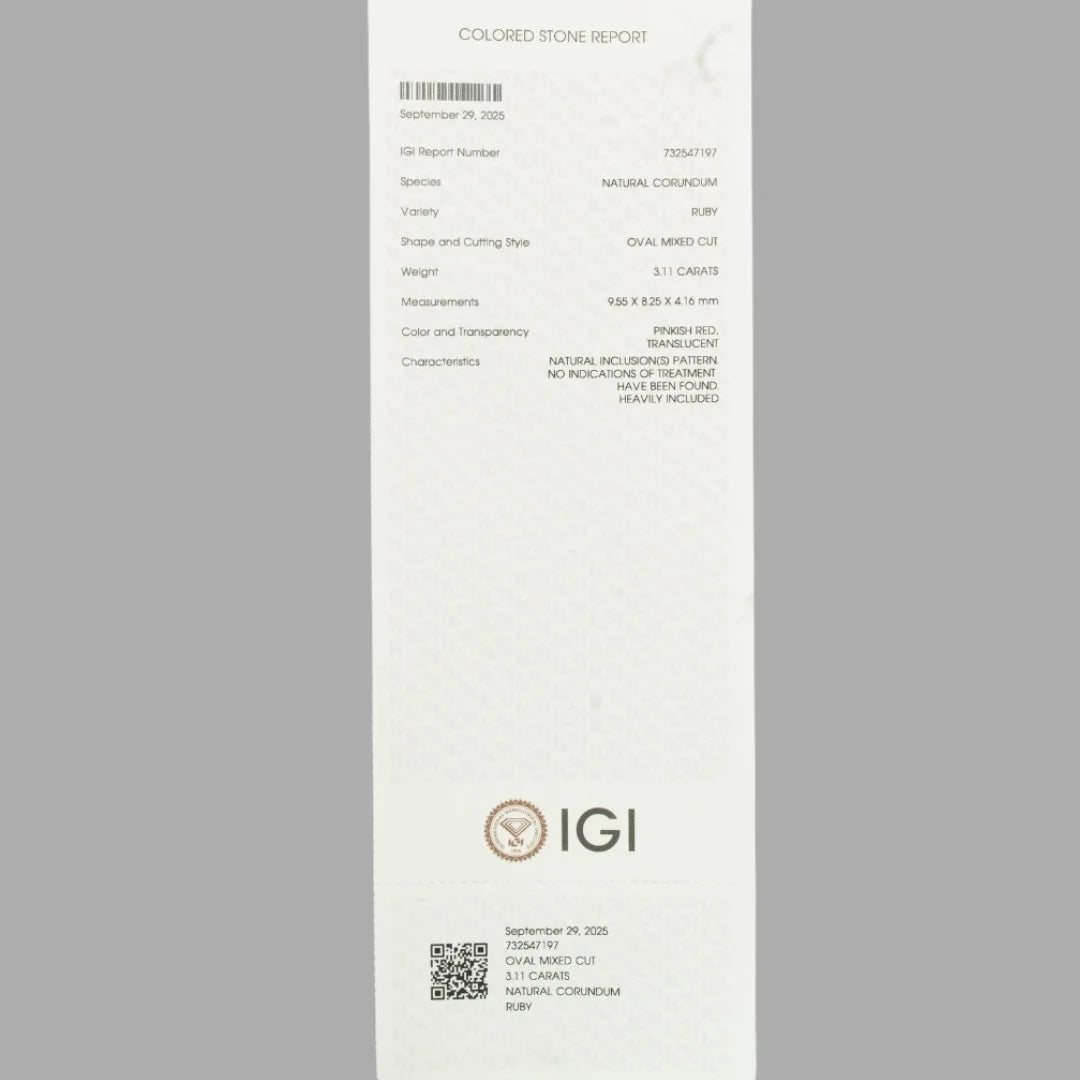 Natural Ruby Oval Mixed Cut - 3.11 Carats