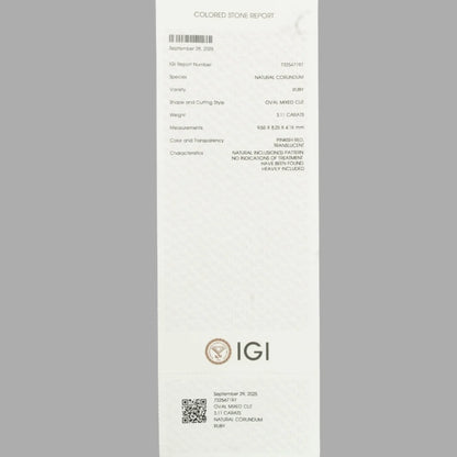 Natural Ruby Oval Mixed Cut - 3.11 Carats