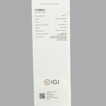 Natural Ruby Oval Mixed Cut - 4.78 Carats