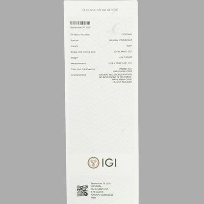 Natural Ruby Oval Mixed Cut - 6.74 Carats