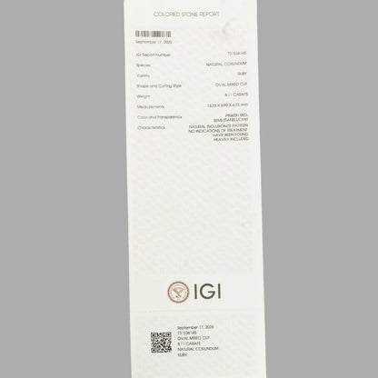 Natural Ruby Oval Mixed Cut - 8.11 Carats