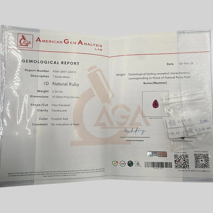 Natural Ruby Pear/Faceted Cut - 2.26 Carats