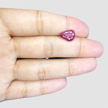 Natural Ruby Pear/Faceted Cut - 2.74 Carats