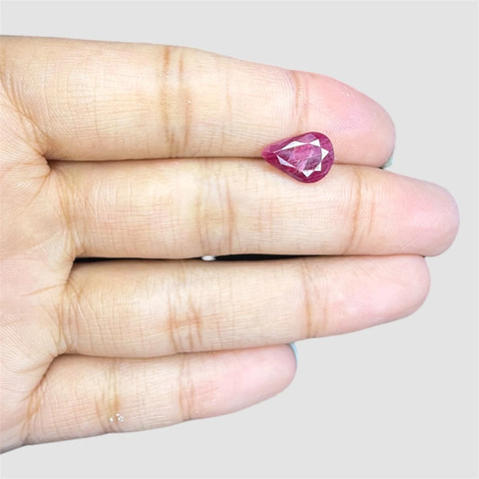 Natural Ruby Pear/Faceted Cut - 2.74 Carats