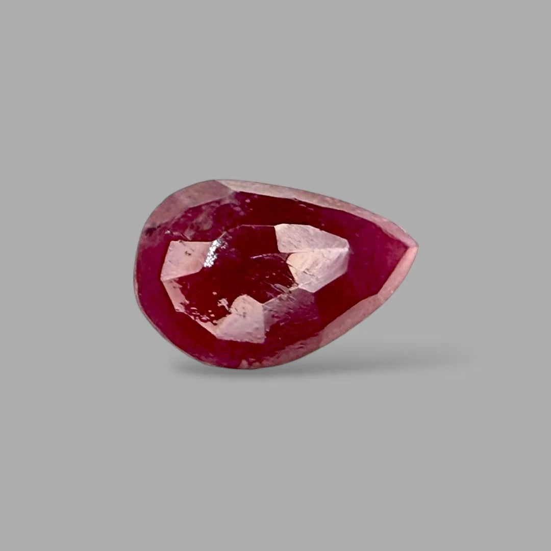 Natural Ruby Pear/Faceted Cut - 6.14 Carats