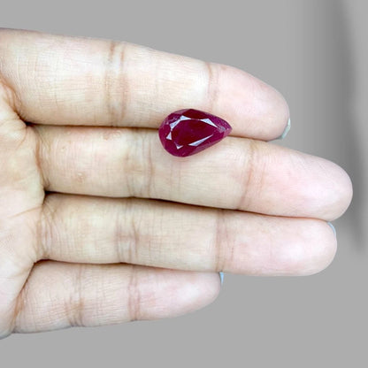 Natural Ruby Pear/Faceted Cut - 6.14 Carats