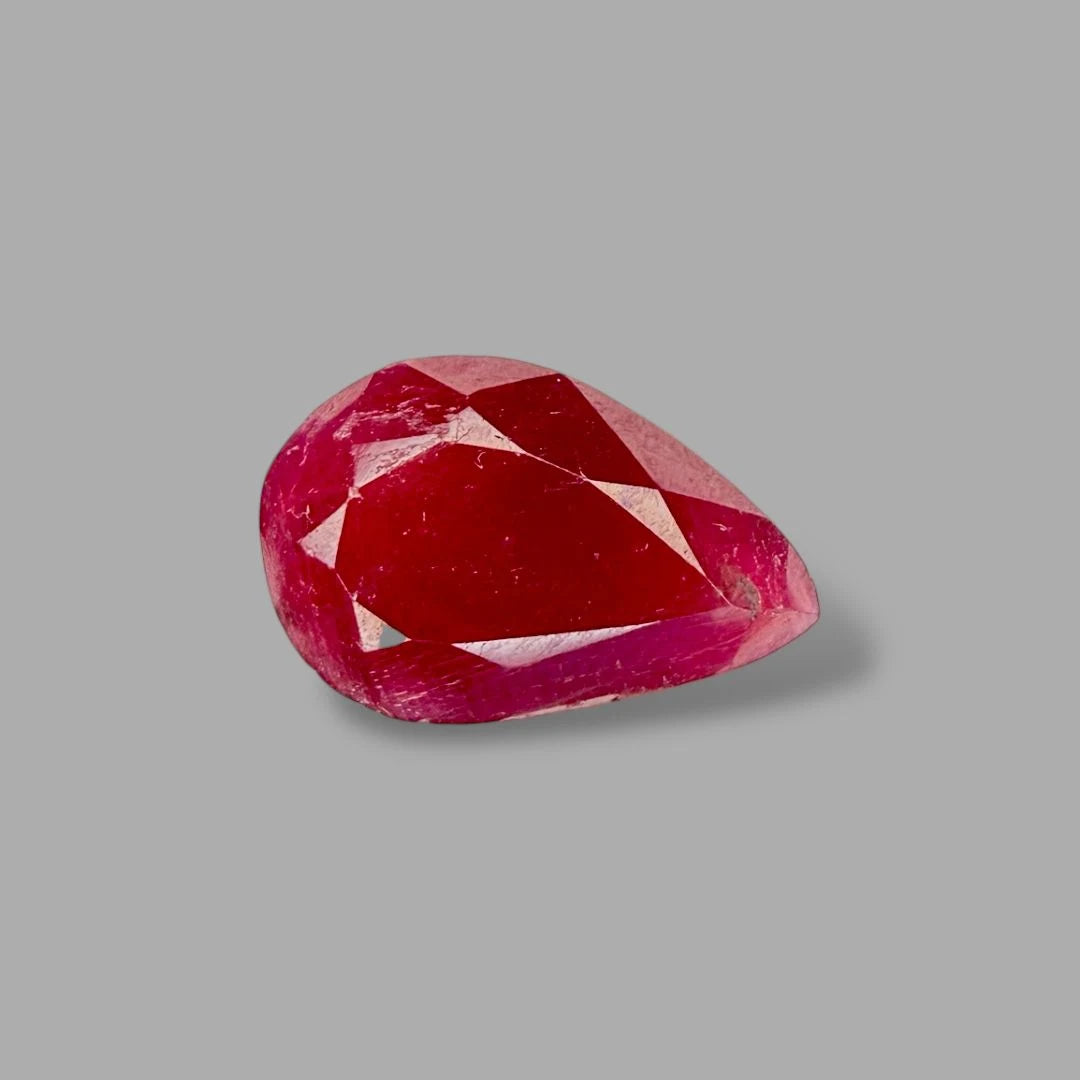 Natural Ruby Pear/Faceted Cut - 6.14 Carats