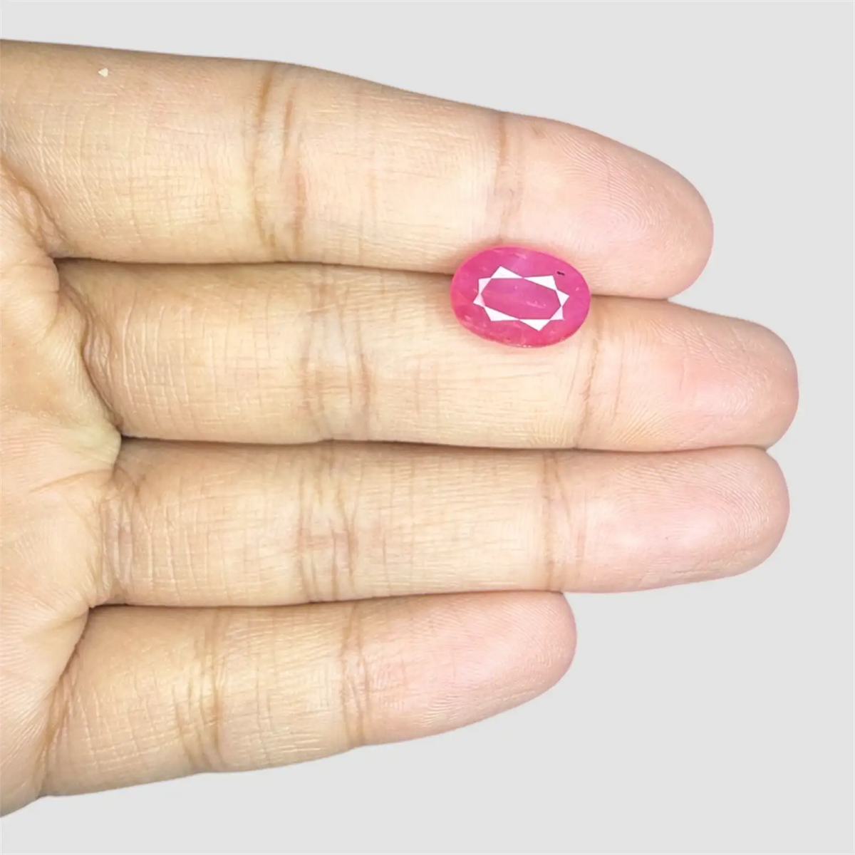 Natural Ruby Stone with Certificate - Oval 4.87 Carats 11.63x8.48x4.97mm Size