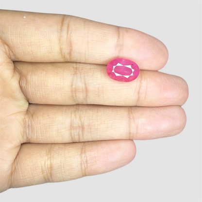 Natural Ruby Stone with Certificate - Oval 4.87 Carats 11.63x8.48x4.97mm Size