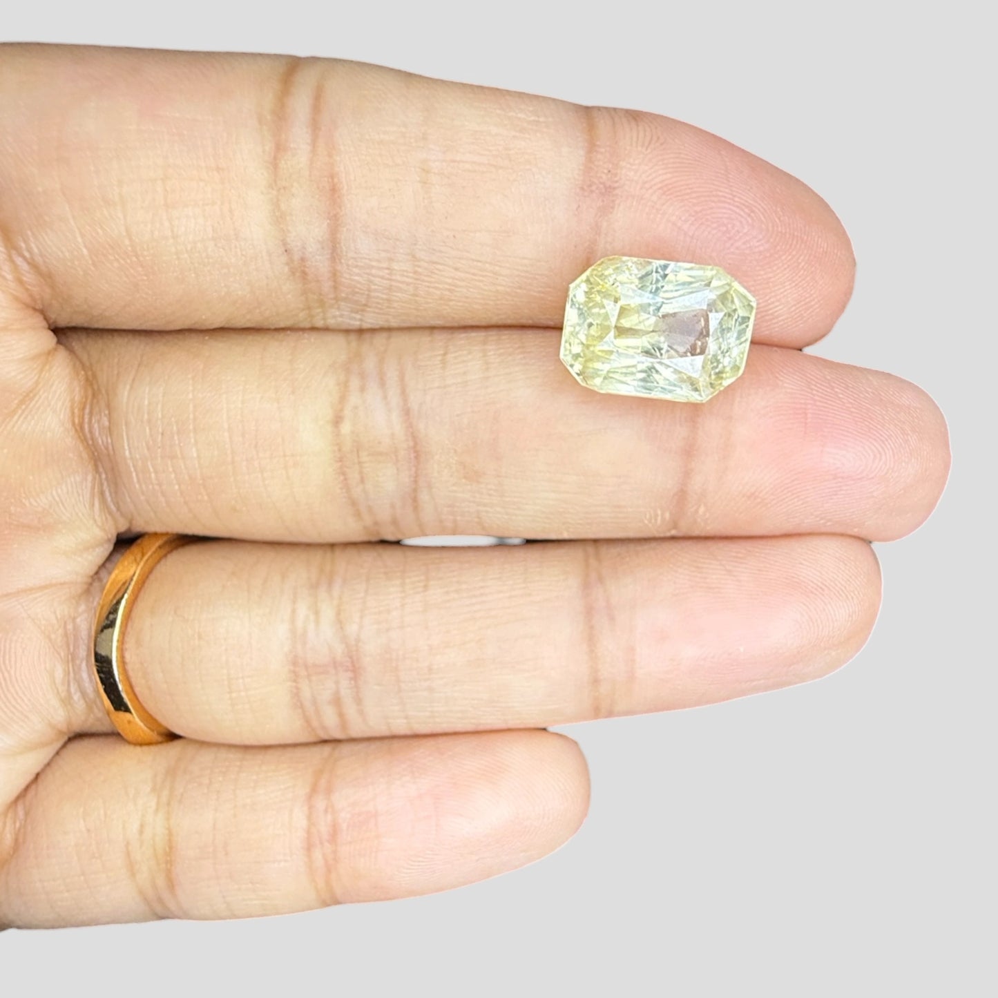 Natural Yellow Sapphire Cut Cornered Rectangular Mixed Cut - 7.56 Carats