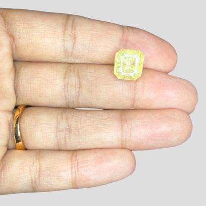 Natural Yellow Sapphire Cut Cornered Square Mixed Cut - 9.55 Carats