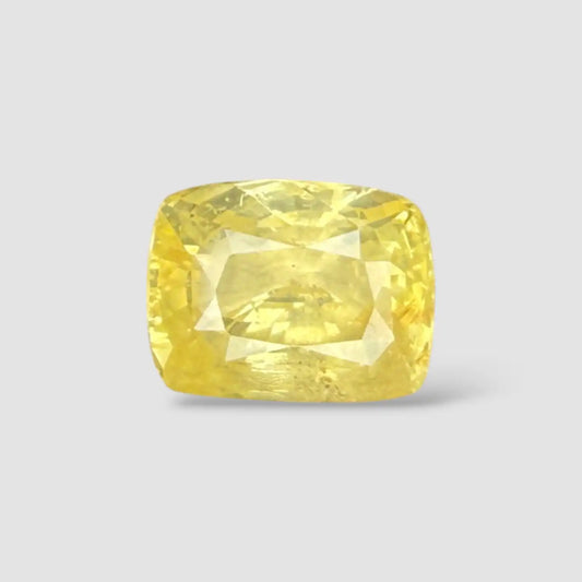 Natural Yellow Sapphire Gemstone In Cushion Shape 5.09 Carats 10.30x7.96x6.18mm Size