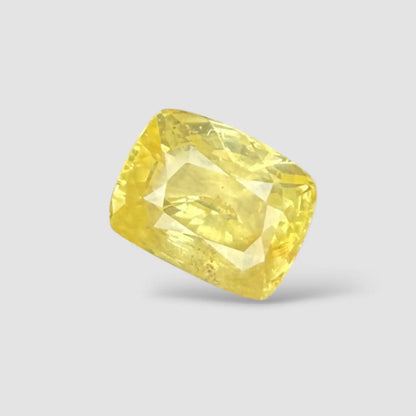 Natural Yellow Sapphire Gemstone In Cushion Shape 5.09 Carats 10.30x7.96x6.18mm Size