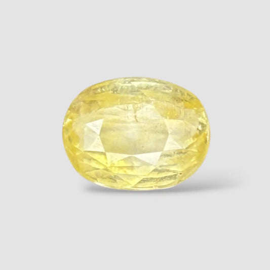 Natural Yellow Sapphire Gemstone In Oval Shape 5.19 Carats 11.45x8.73x5.03mm Size