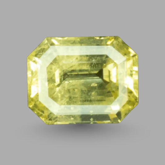 Natural Yellow Sapphire Octagonal Step Cut - 11.26 Carats