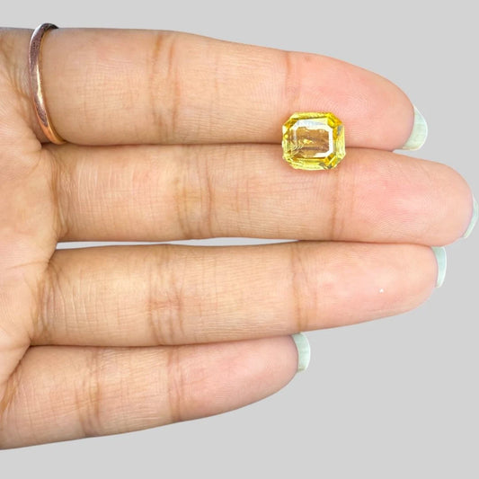 Natural Yellow Sapphire Octagonal Step Cut - 4.64 Carats
