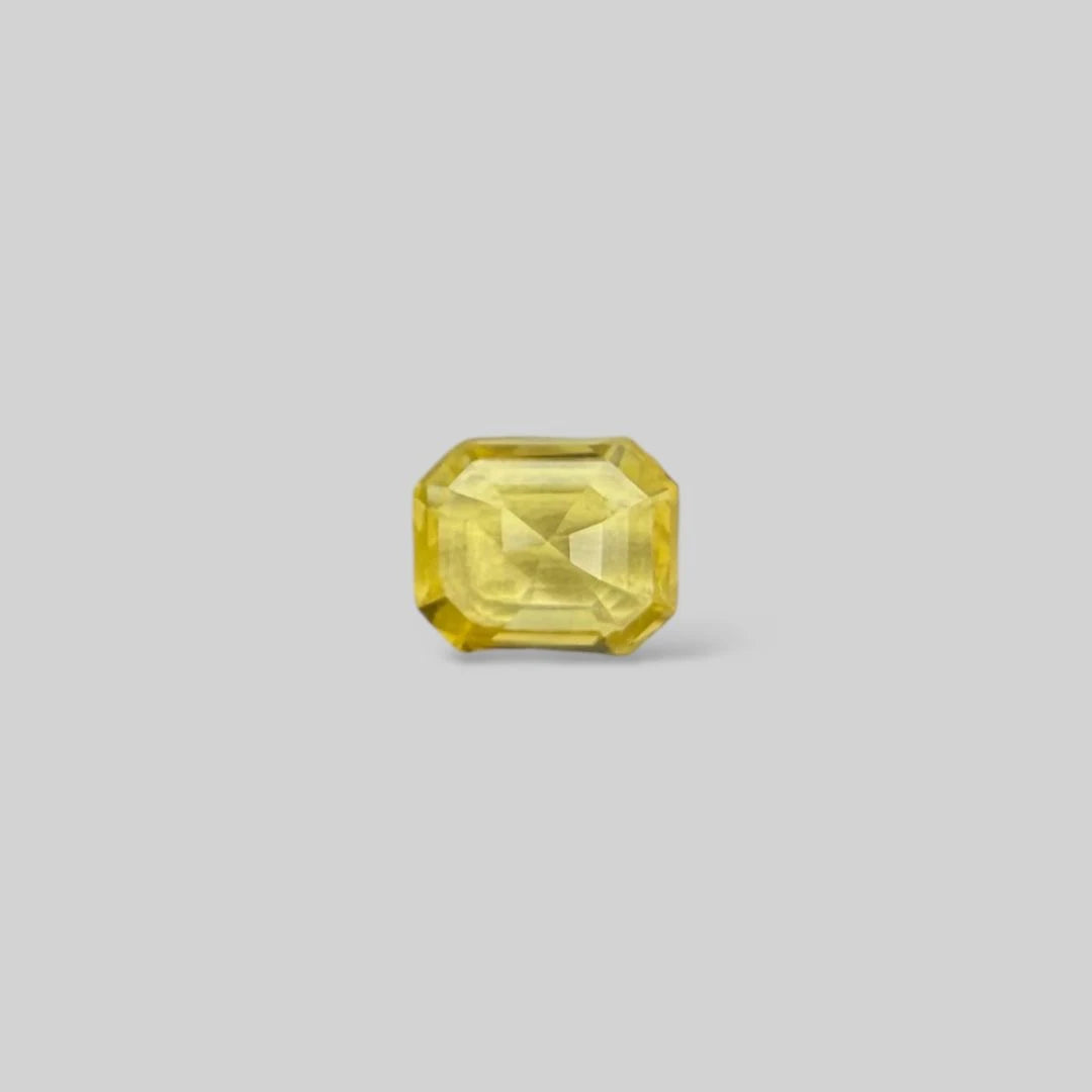 Natural Yellow Sapphire Octagonal Step Cut - 5.09 Carats