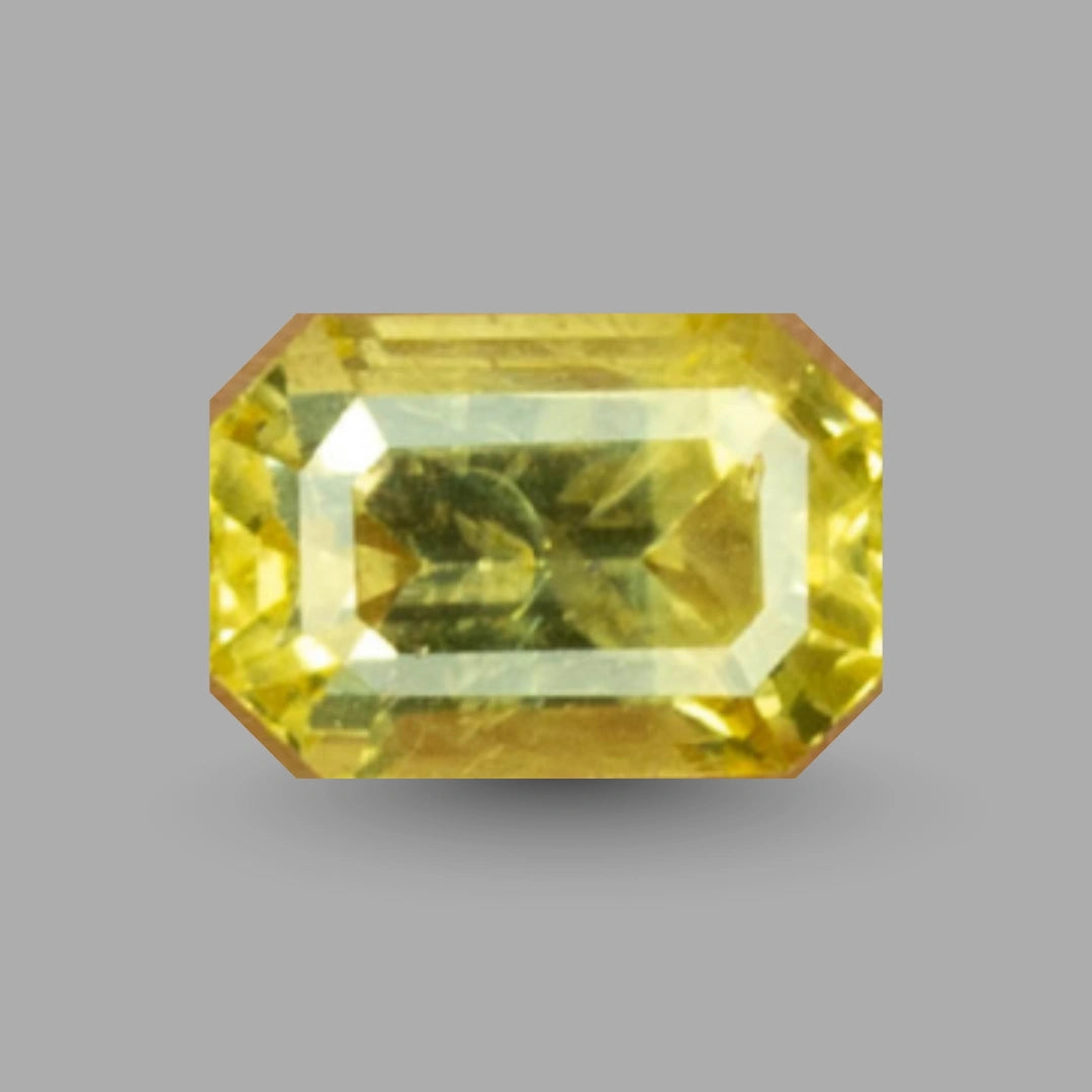 Natural Yellow Sapphire Octagonal Step Cut - 5.20 Carats