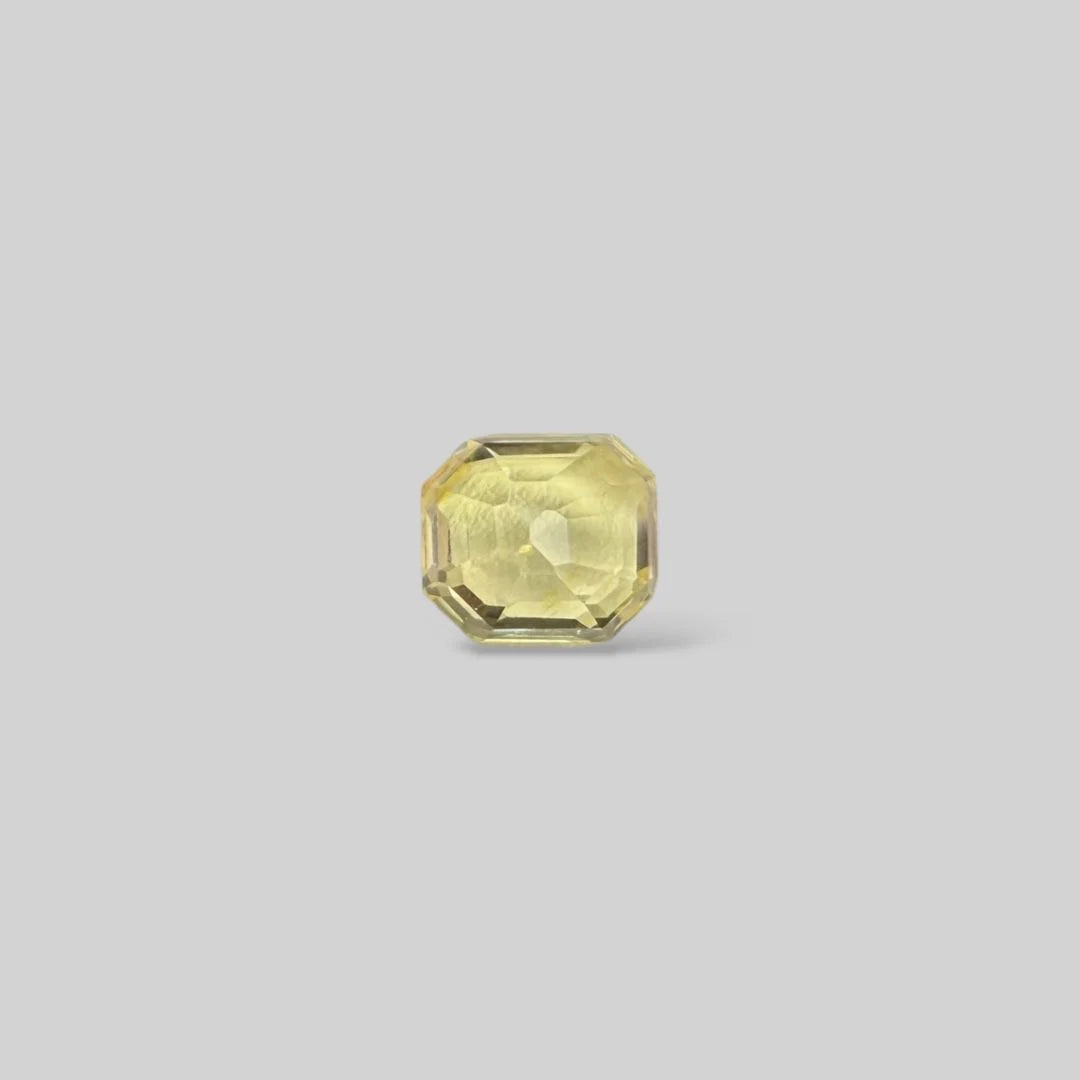 Natural Yellow Sapphire Octagonal Step Cut - 5.33 Carats