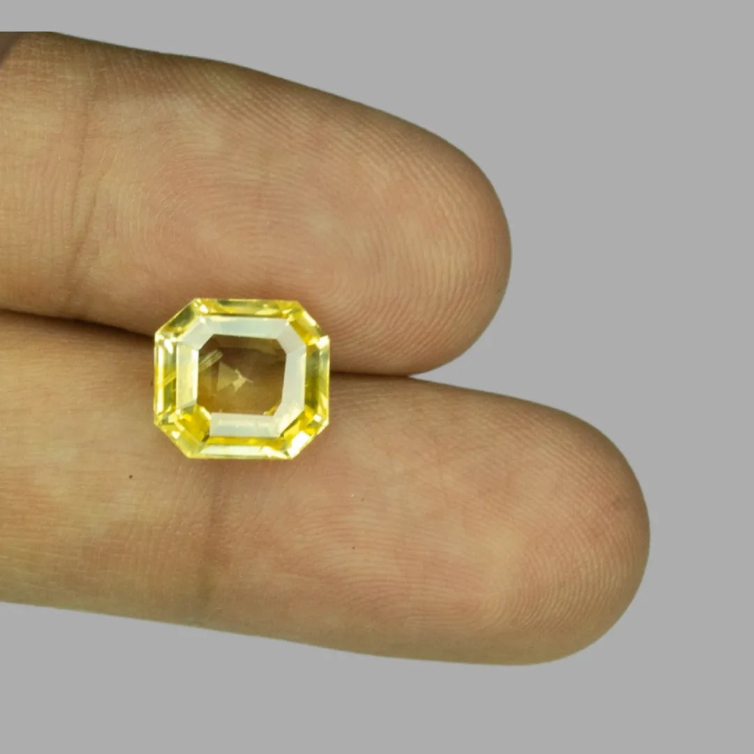 Natural Yellow Sapphire Octagonal Step Cut - 5.94 Carats