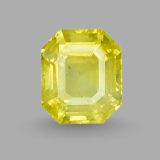 Natural Yellow Sapphire Octagonal Step Cut - 8.76 Carats