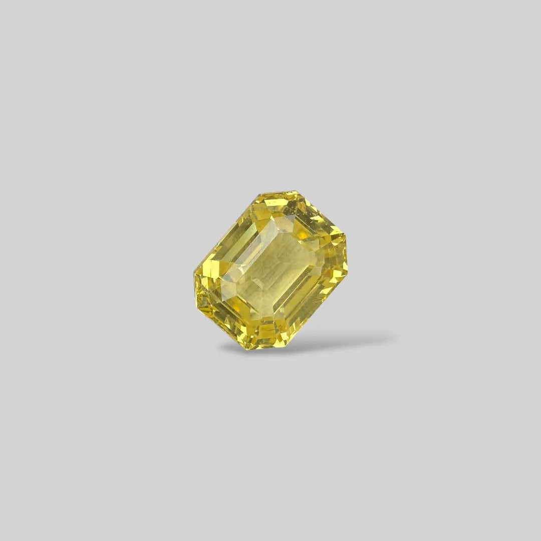 Natural Yellow Sapphire Octagonal Step Cut - 9.02 Carats