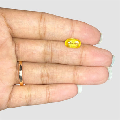Natural Yellow Sapphire Oval/Faceted Cut - 3.10 Carats
