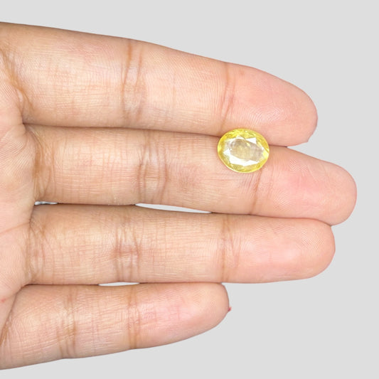 Natural Yellow Sapphire Oval Mixed Cut - 3.65 Carats