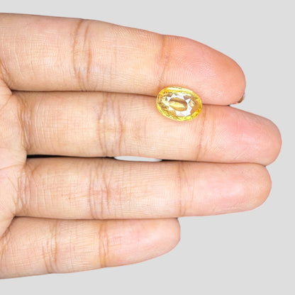 Natural Yellow Sapphire Oval Mixed Cut - 3.93 Carats