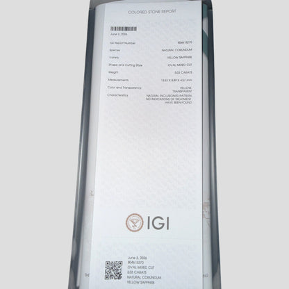 Natural Yellow Sapphire Oval Mixed Cut - 5.03 Carats