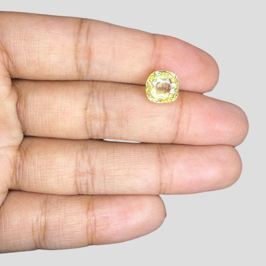 Natural Yellow Sapphire Square Cushion Mixed Cut - 4.50 Carats