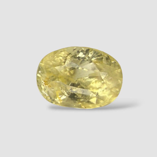 Natural Yellow Sapphire Stone In Oval Shape 4.99 Carats 10.14x7.67x7.26mm Size