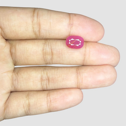Original Certified Ruby Stone - Cushion 3.72 Carats 10.16x7.37x4.76mm Size