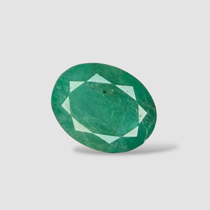 Original Natural Emerald Stone In Oval Mixed Cut Shape 8.31 Carats 14.83x11.60x7.44mm Size
