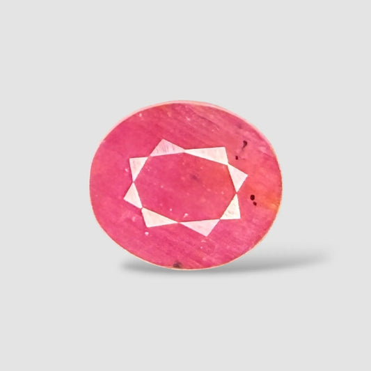 Original Natural Ruby Stone - Oval 5.38 Carats 10.81x9.48x5.41mm Size