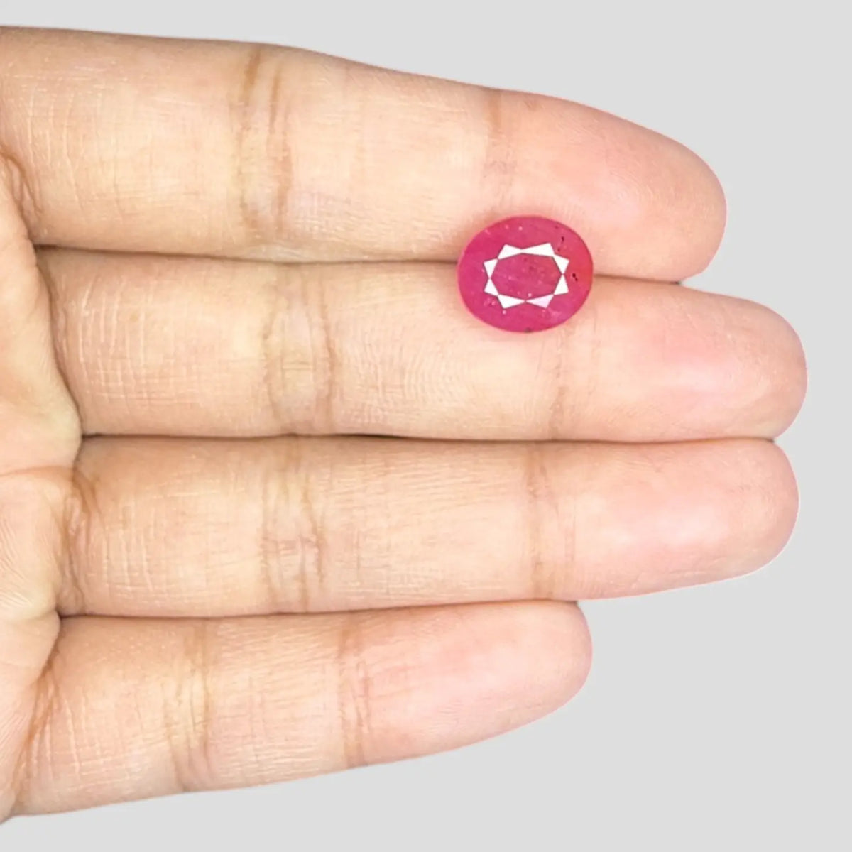 Original Natural Ruby Stone - Oval 5.38 Carats 10.81x9.48x5.41mm Size
