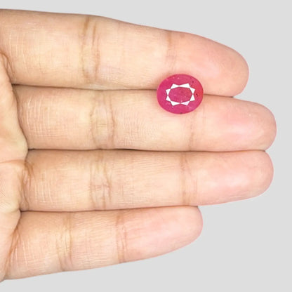 Original Natural Ruby Stone - Oval 5.38 Carats 10.81x9.48x5.41mm Size