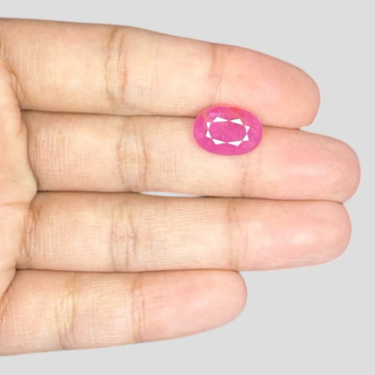 Natural Certified Ruby - Oval 5.28 Carats 12.79x9.21x4.36mm Size