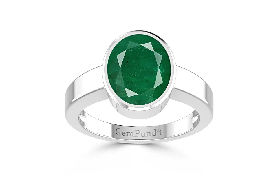 Emerald (Brazil) Sterling Silver Ring (R1)