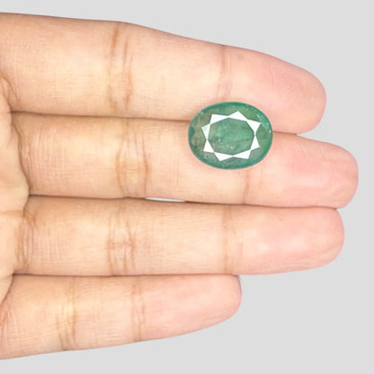 Real Natural Emerald Stone In Oval Mixed Cut Shape 8.01 Carats 15.19x12.25x5.63mm Size