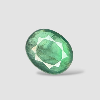 Real Natural Emerald Stone In Oval Mixed Cut Shape 8.01 Carats 15.19x12.25x5.63mm Size